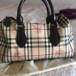 Burberry Haymarket bowler bag.